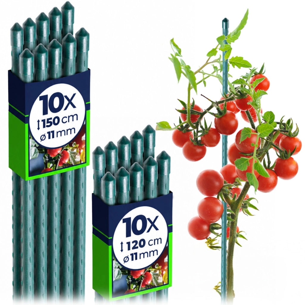 Pali di supporto per piante di pomodoro KADAX, 120 + 150 cm, 11 mm, 20 pezzi