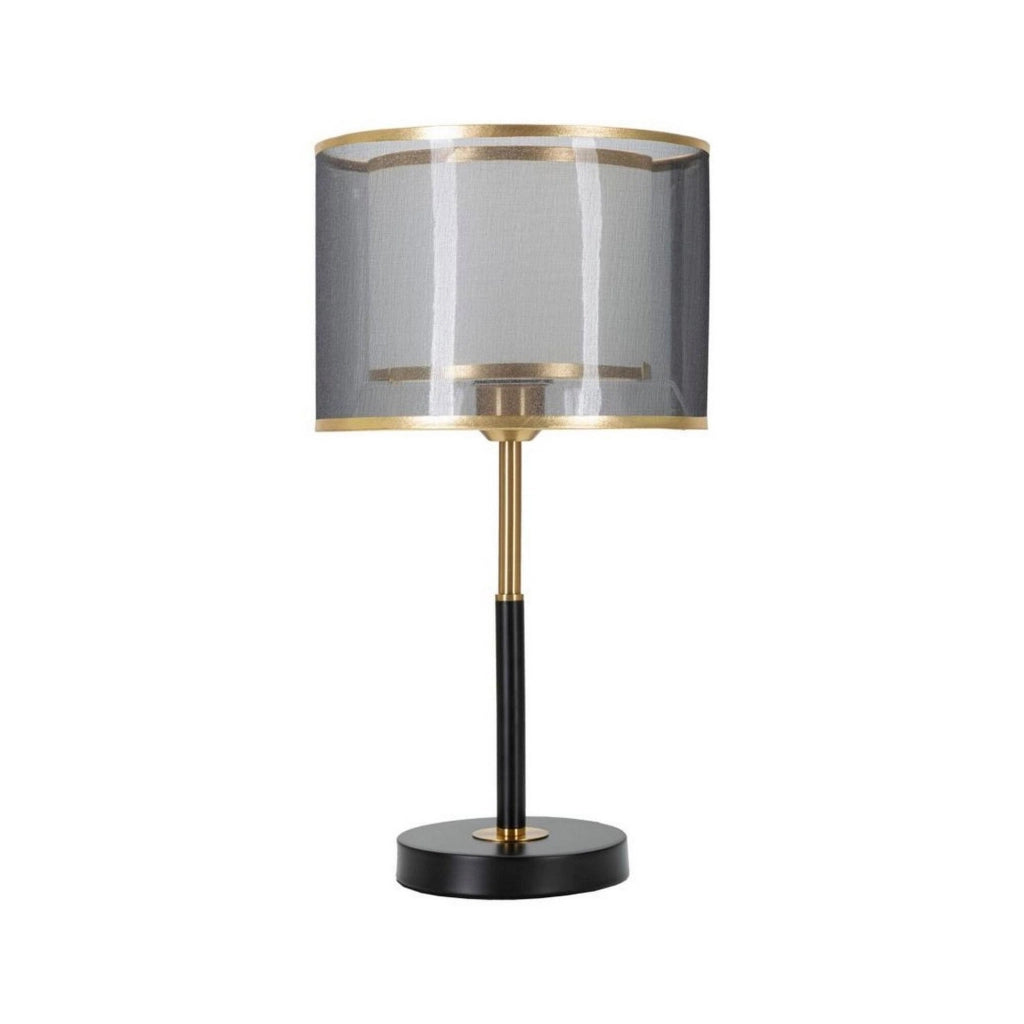 Lampada da tavolo Chiaroscuro, Luce da scrivania, Luminaria da ufficio, Lampada da lavoro, 25x25 h48 cm, Nero e Oro