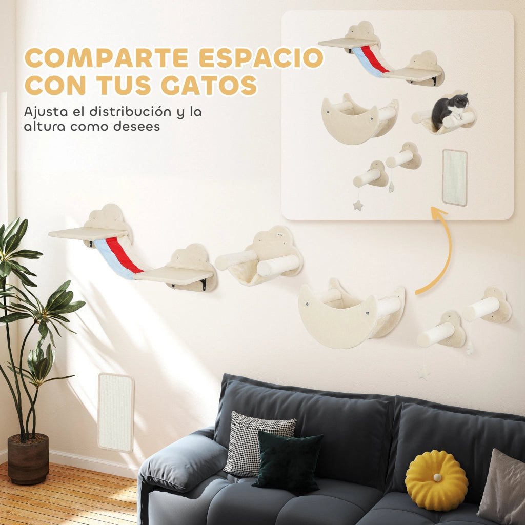 Gioco per Gatti con Piattaforme e Tiragraffi ¨C zephmum ¨C Beige
