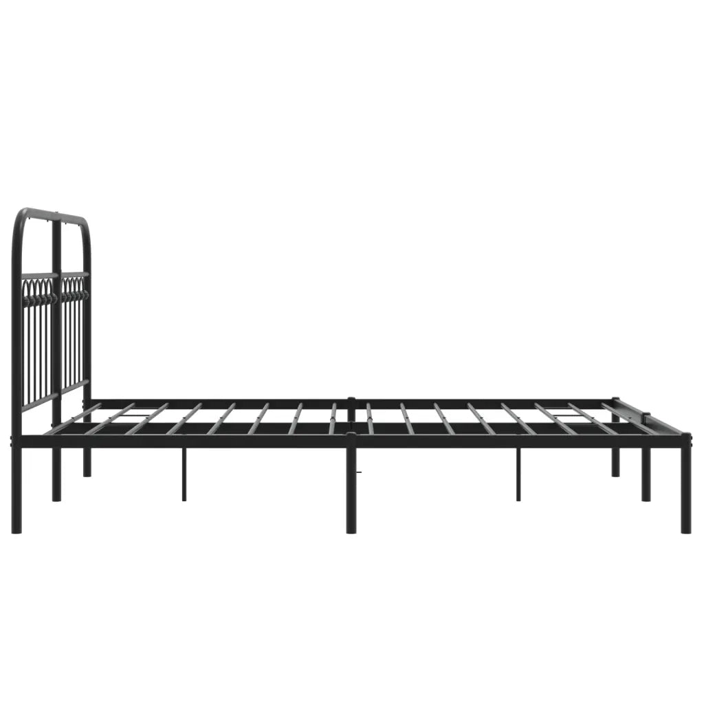 Giroletto con Testiera-Struttura Letto con testiera in Metallo Nero 140x200 cm 677184
