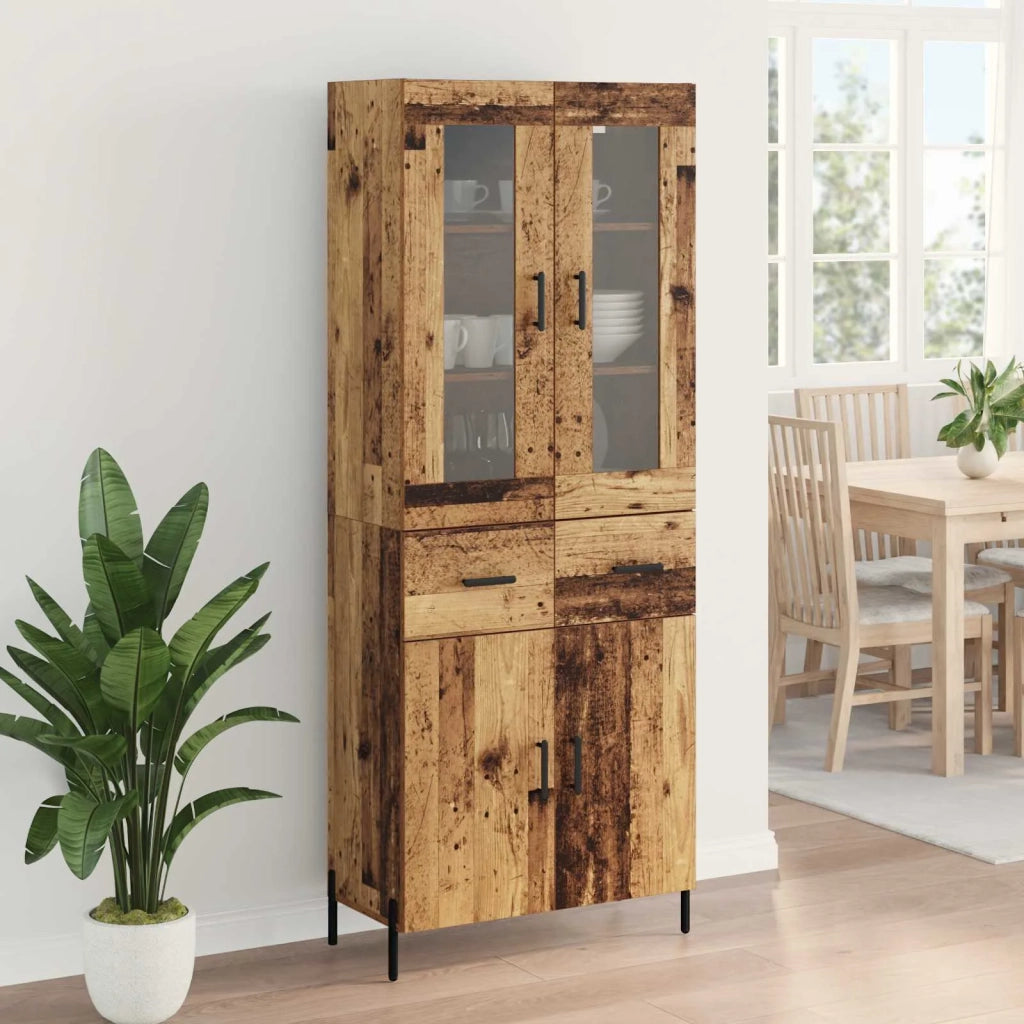 Credenza | Madia | Buffet da pranzo | Armadio da pranzo Legno vecchio 69,5 x 34 x 180 cm Legno multistrato