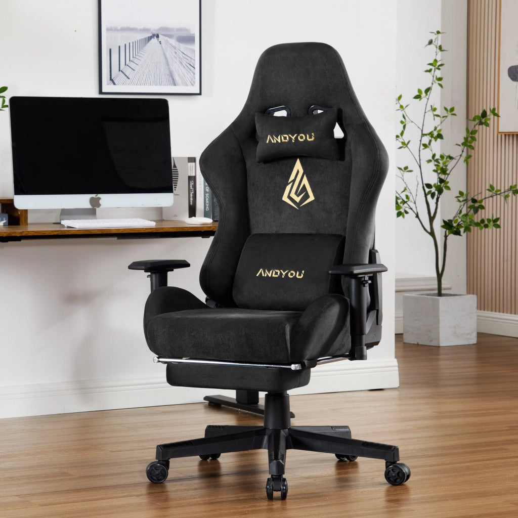 Sedia da gaming reclinabile con poggiapiedi ¨C zephmum ¨C nero