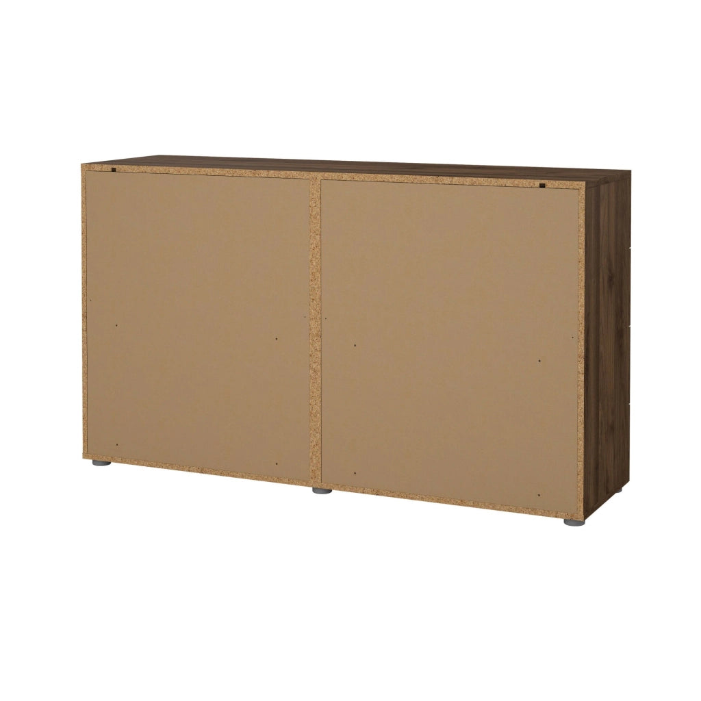 Credenza Phethai, Buffet da soggiorno, Madia da salotto, Dispensa da cucina, 140x40 h82 cm, Noce