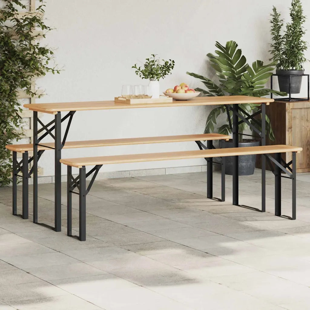 Gamba per Tavolo Birra 2 pcs Nero 39 x 3 x 75 cm 42001776