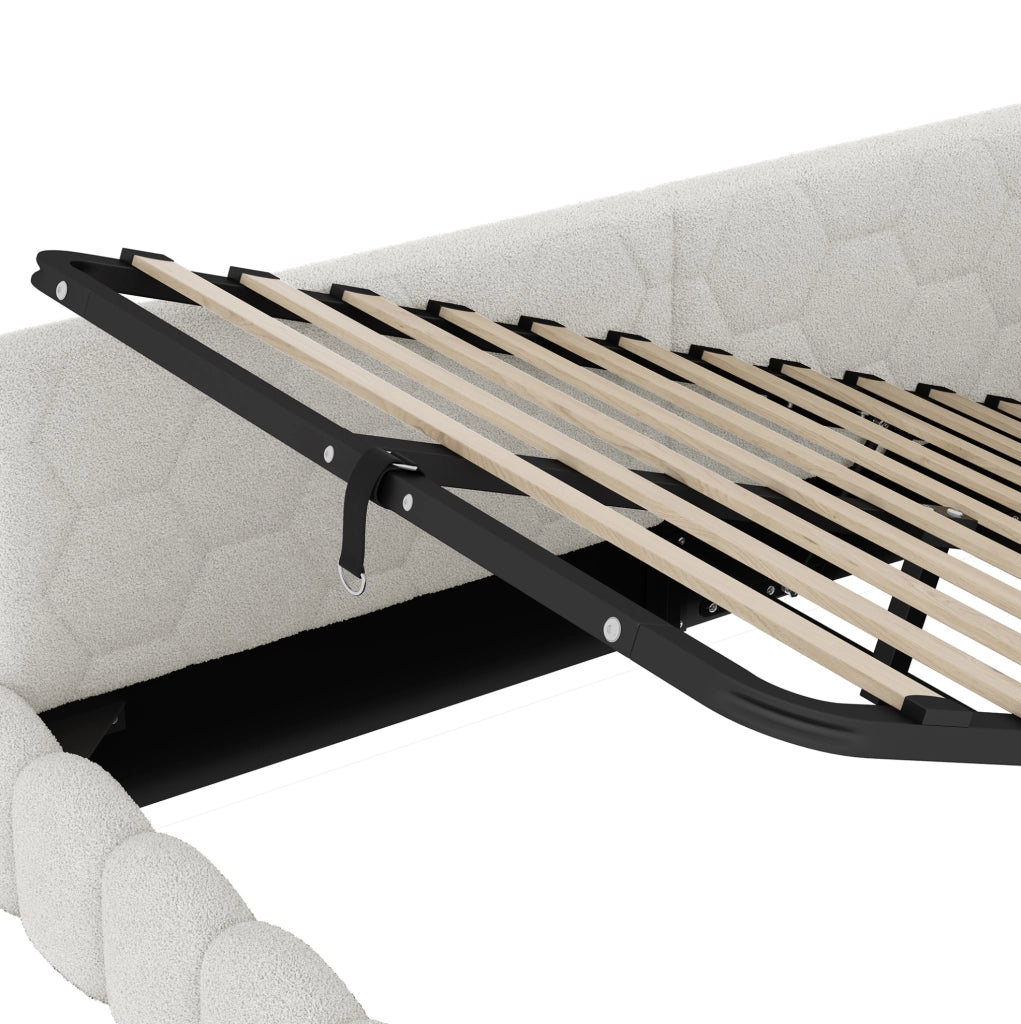 Letto daybed 140x200 cm con contenitore idraulico, porta USB e luce LED