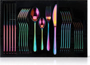Set da tavola in acciaio inossidabile a 24 pezzi per 6 persone, servizio da tavola, set da tavola, lavastoviglie resistente, elegante scatola regalo
