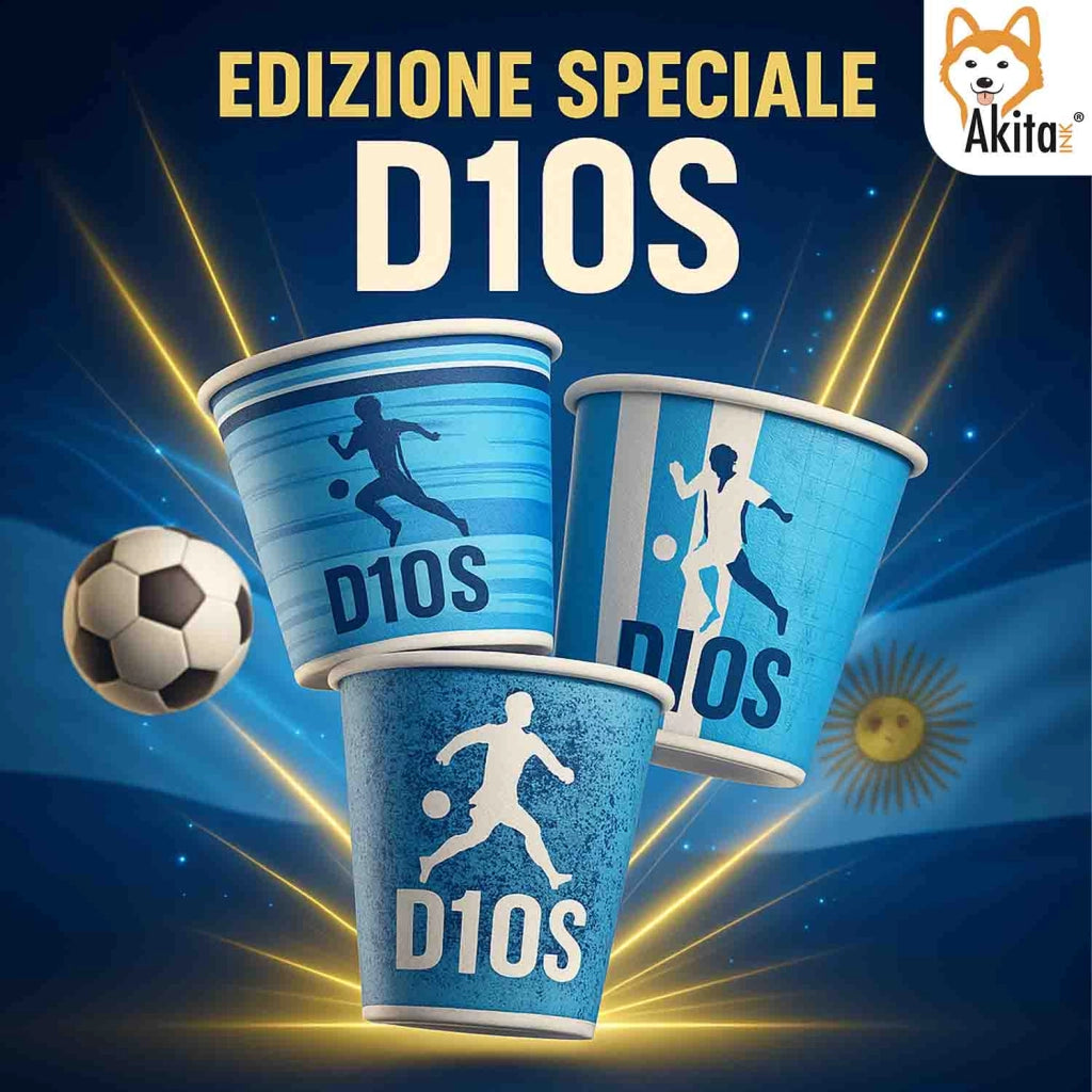 Akitaink Bicchieri D10S 250 ml 300 Pezzi Monouso Calcio