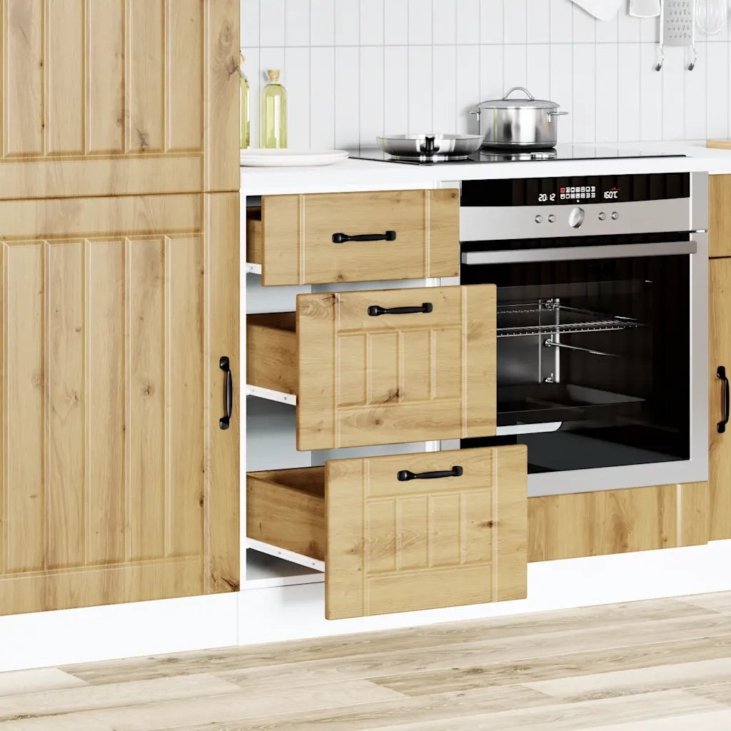 Base da Cucina Lucca Rovere Artigianale in Legno Multistrato 854239