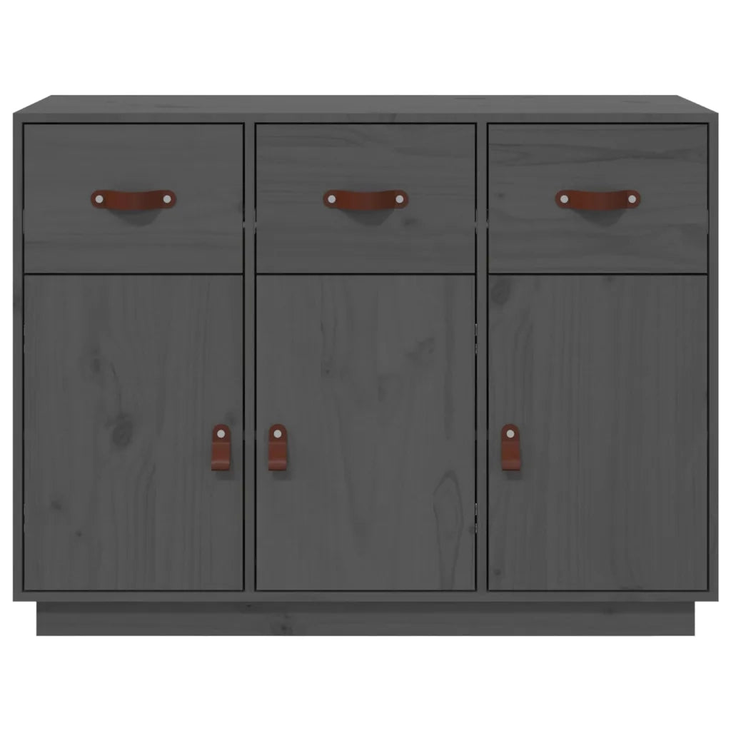 Credenza-Buffet-Armadio da cucina Grigia 100x40x75 cm in Legno Massello di Pino 417066