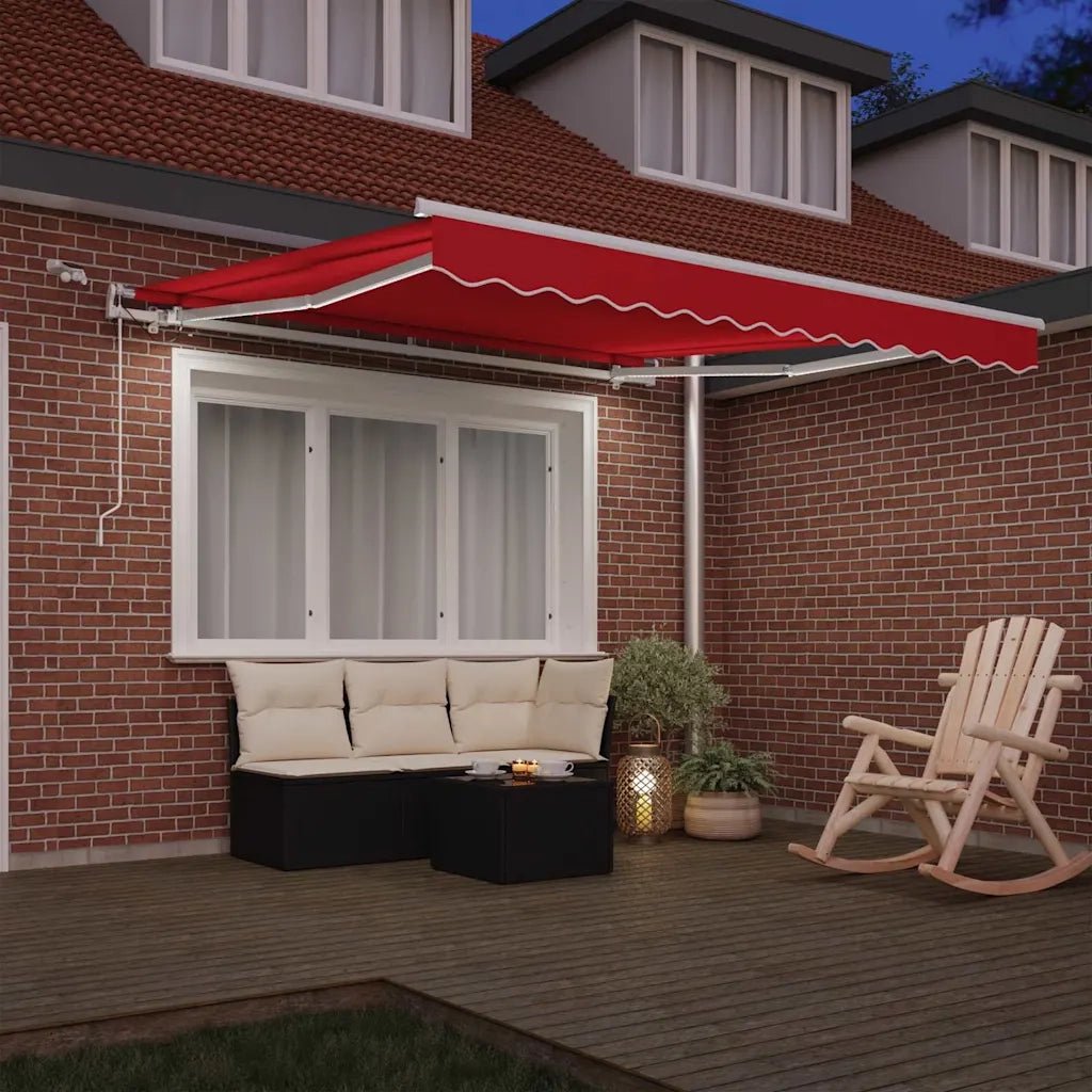 Tenda Retrattile Rosso 300 x 250 cm Poliestere e Metallo 3330144