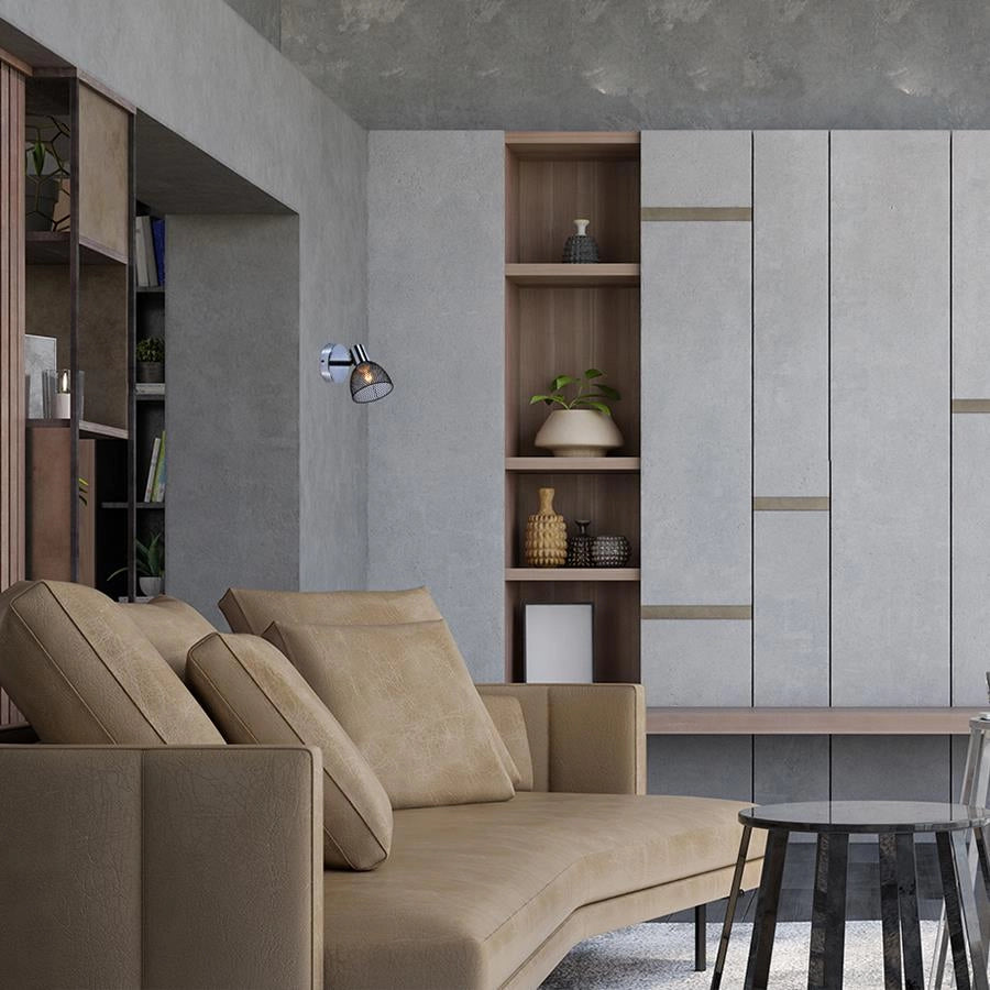 Applique Roni Lampex 1xE14 metallo nero/cromo loft moderna
