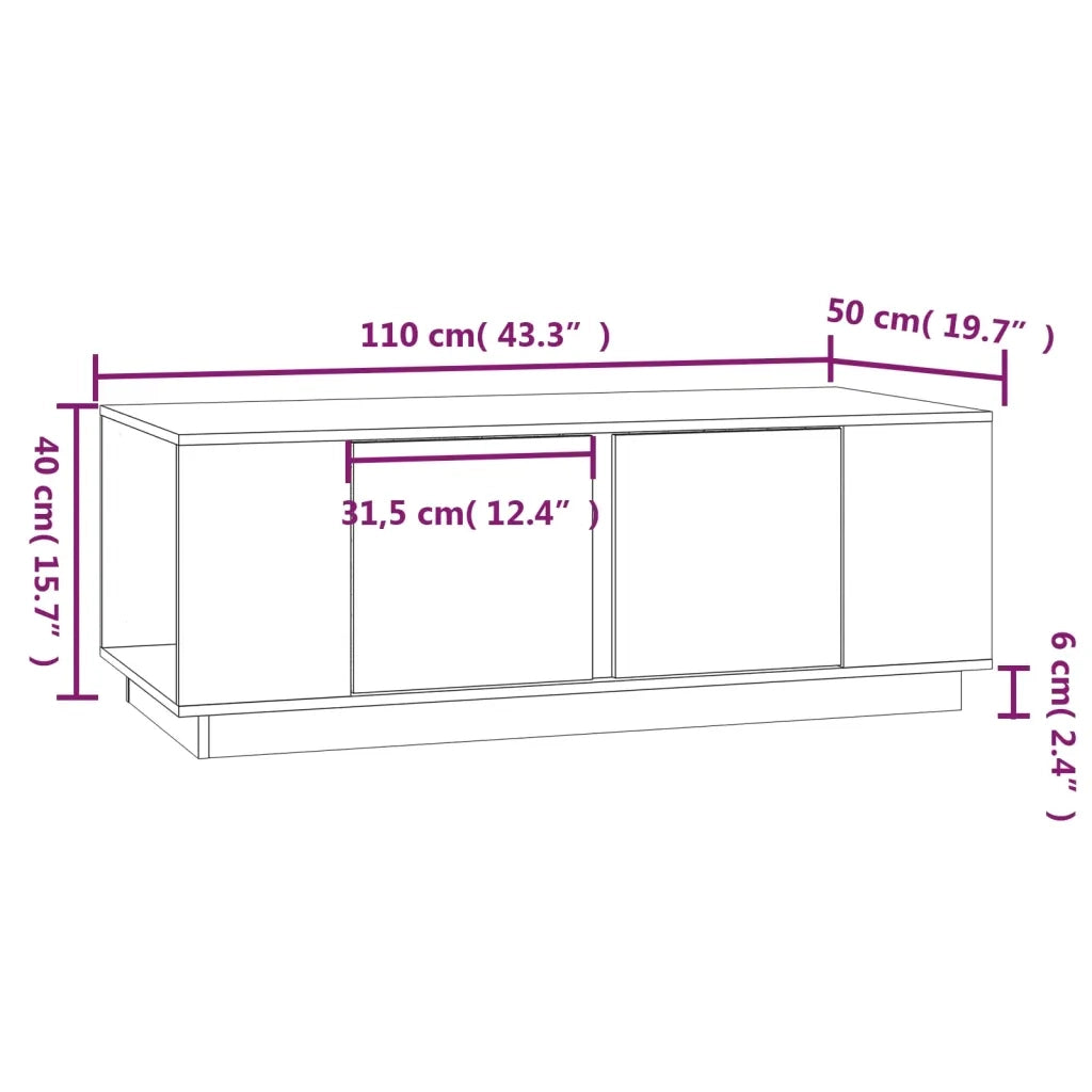 Tavolino da Salotto Nero 110x50x40 cm Legno Massello di Pino cod mxl 26698