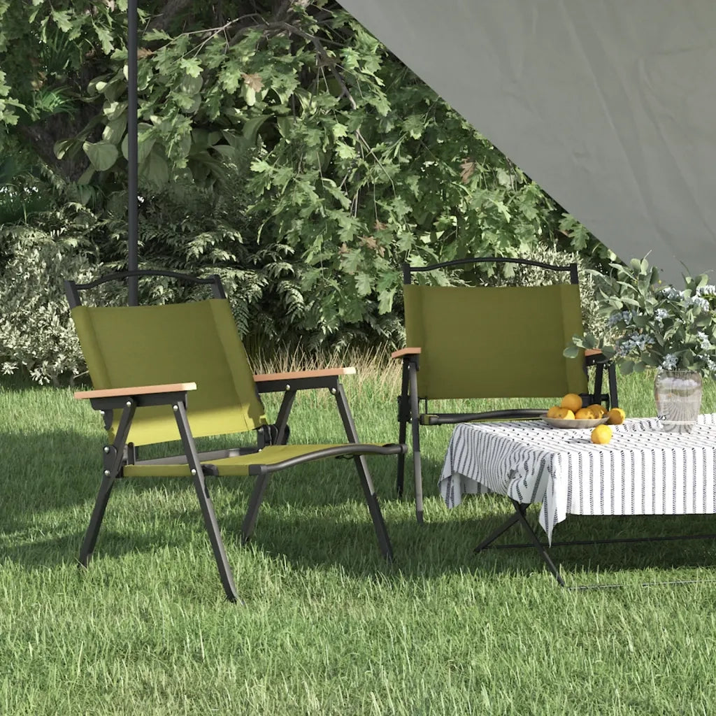 Sedie da Campeggio 2 pz | Sedie da Esterno Verdi 54x43x59 cm Tessuto Oxford