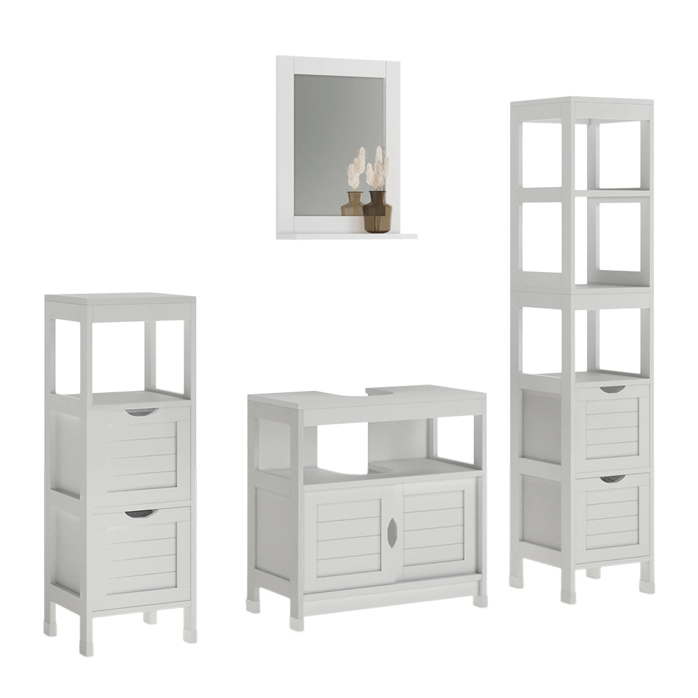 Vicco Set di mobili da bagno Bianco 4 parti