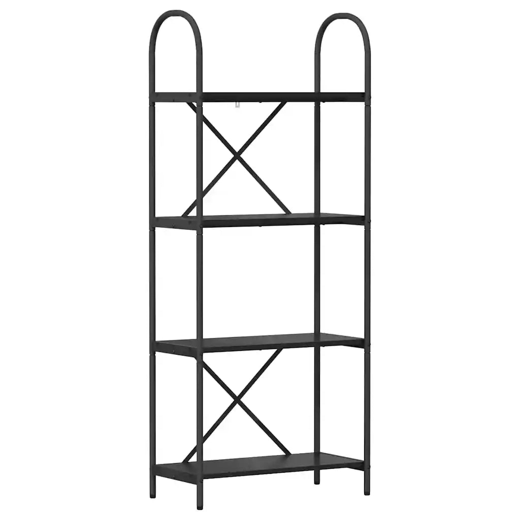 Libreria-Scaffale per Libri-Mobile di Stoccaggio Rovere Nero 60 x 30 x 146 cm Legno multistrato 314819