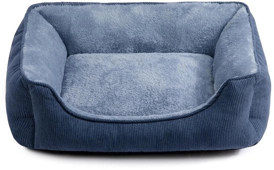 Letto Premium per piccoli cani - Cuscino blu-grigio - Dimensioni 55 x 45 x 15 cm