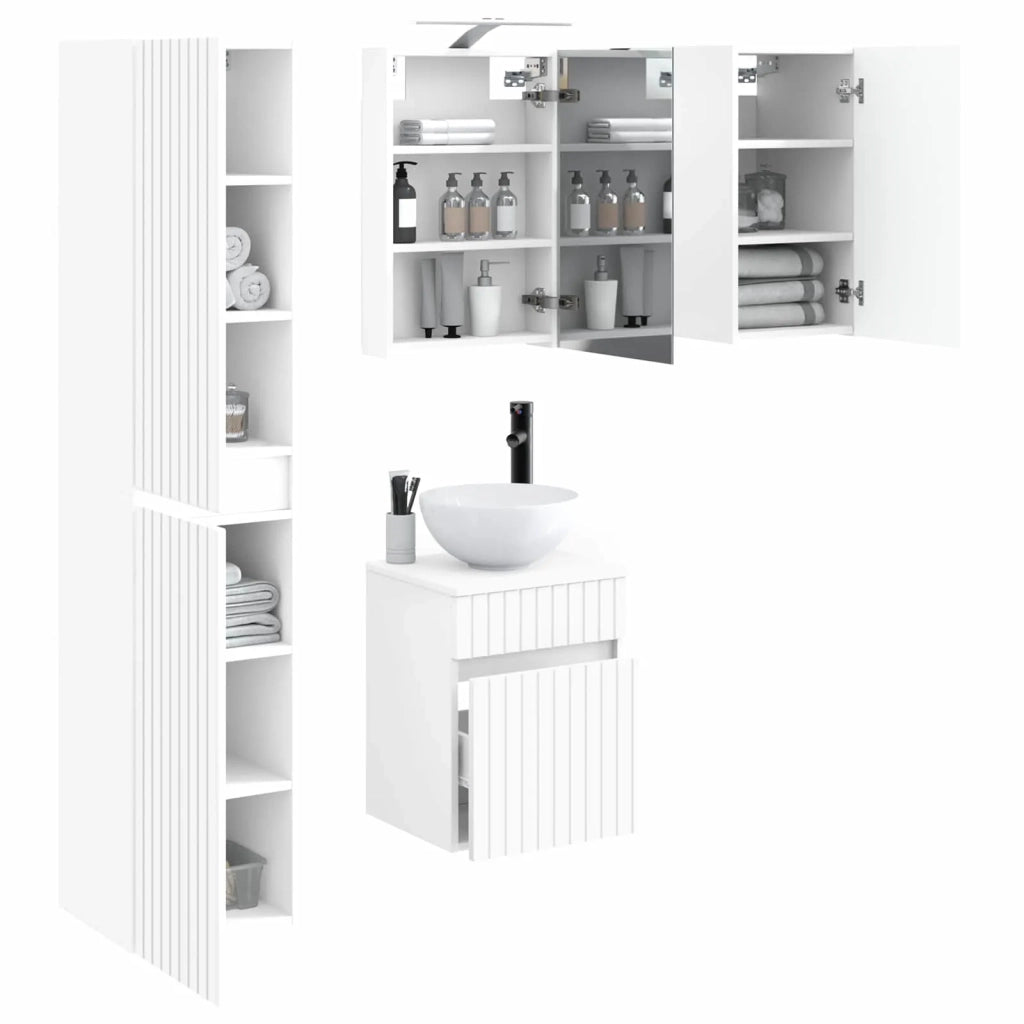 Set di Armadi da Bagno 5 pcs Bianco 40 x 10,5 x 60,5 cm 3407335