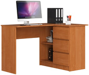 Scrivania angolare AKORD B16 Ontano 124 cm 3 cassetti 124x85x77 cm Modello a destra