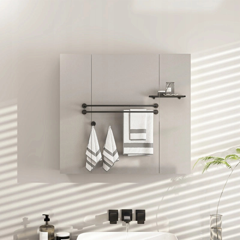 Mobiletto da bagno a parete con specchio a tre ante, stile loft moderno
