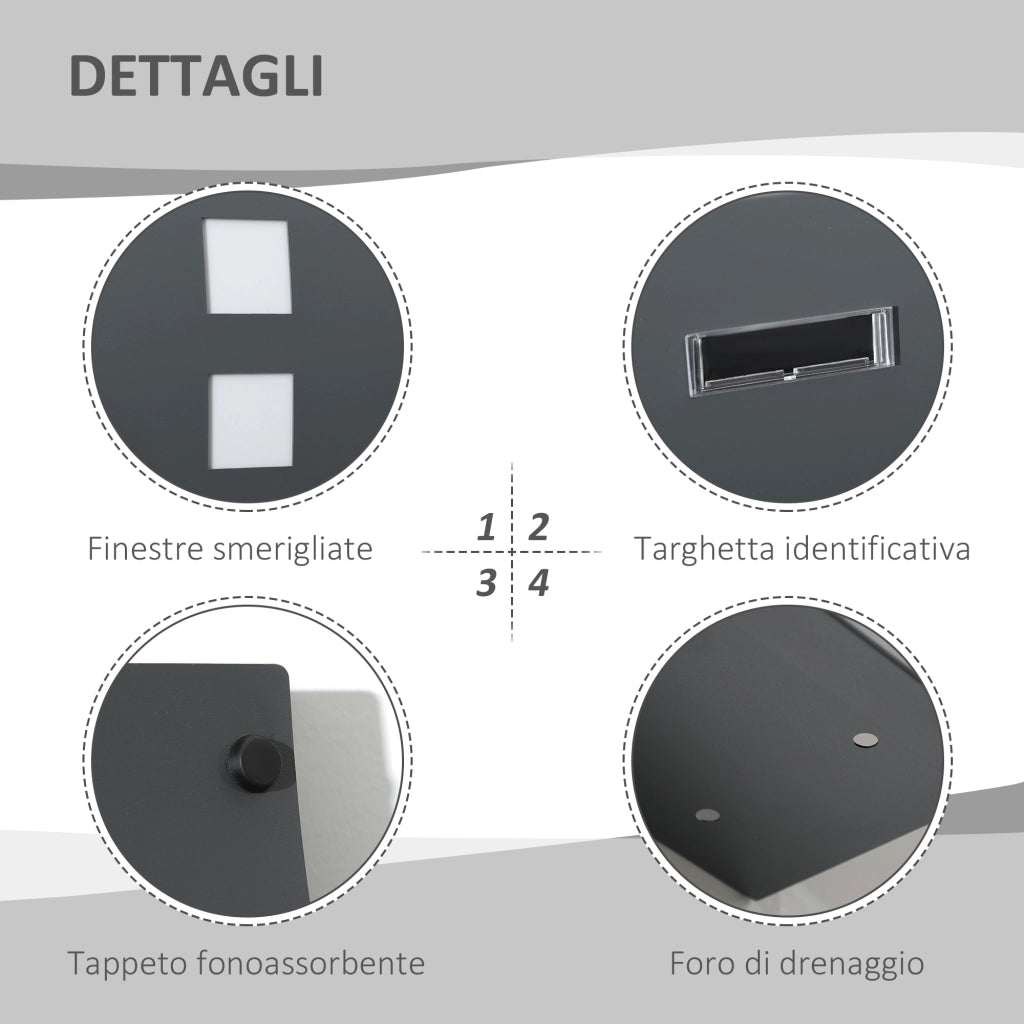 Cassetta Postale in Acciaio con Fessure ¨C zephmum ¨C Grigio 45x10x32 cm