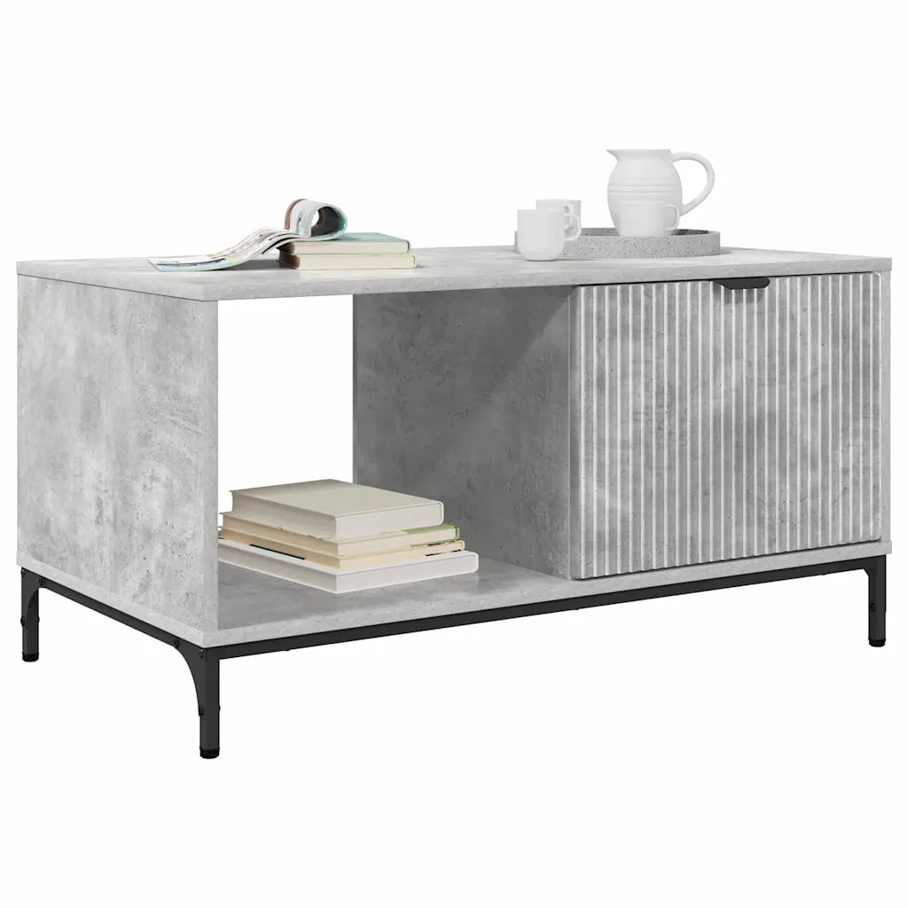 Tavolino da salotto con cassetto Grigio cemento 90 x 49 x 46 cm