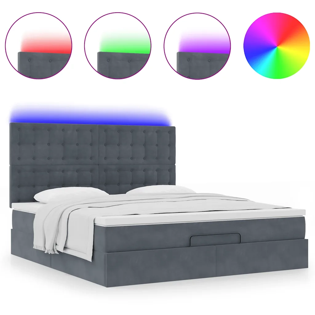 Struttura Letto Pouf con Materassi 180x200 cm Velluto 3314481
