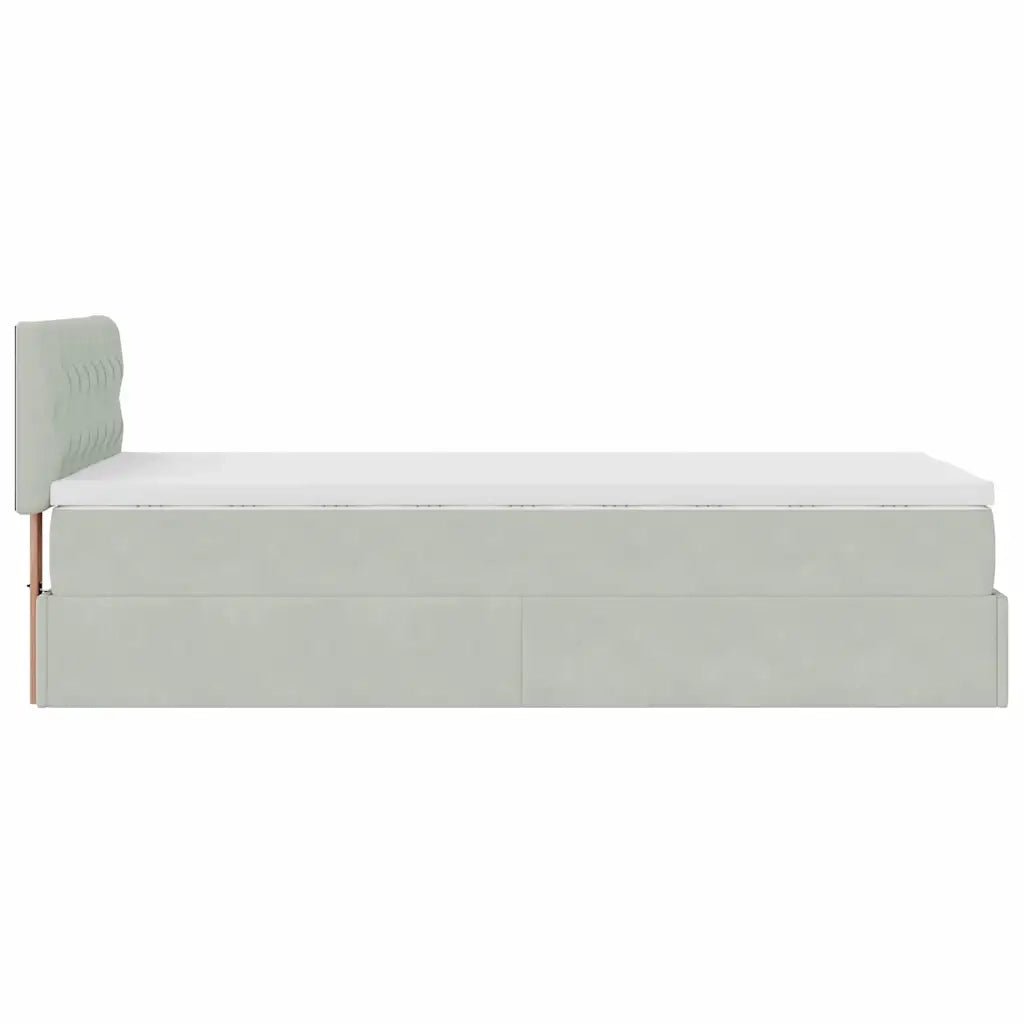 Struttura Letto Pouf con Materasso 100x200 cm Velluto 3312674