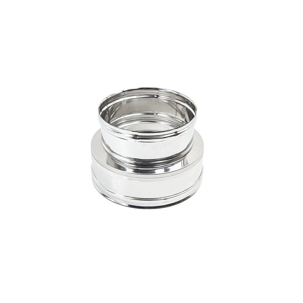 Raccordo inox mono parete f 80mm a doppia parete mf di 80 - de 130 mm