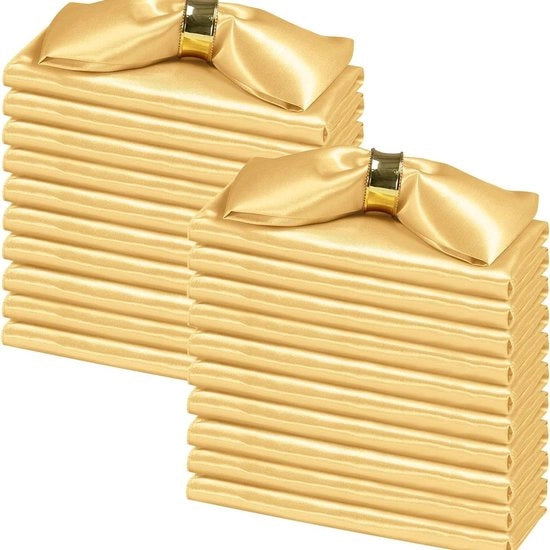 Serviette per ristoranti - confezione da 24, riutilizzabile, morbida e confortevole - adatta per tutti gli eventi, Oro, 43x43cm