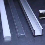 Trade Shop - Profilo Barra 1m Alluminio Per Strip Led Cc-32 Con Coperchio Opaco O Trasparente -   -copertura Opaca    -