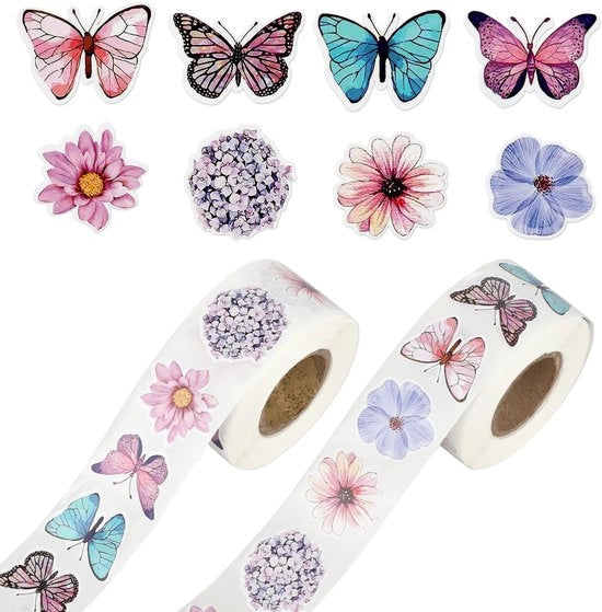 Sticker Bloemen 1000 pezzi - Sticker Vipera - Adesivo DIY - Scrapbooking - Attività Creative - 16 disegni unici - Sticker
