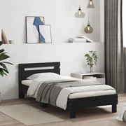 Giroletto con Testiera-Struttura Letto con testiera Nero 75x190 cm in Legno Multistrato 683961