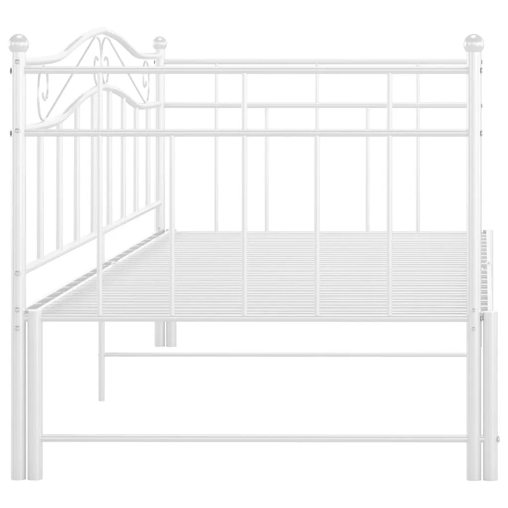 Telaio Divano Letto Estraibile Bianco in Metallo 90x200 cm 324783