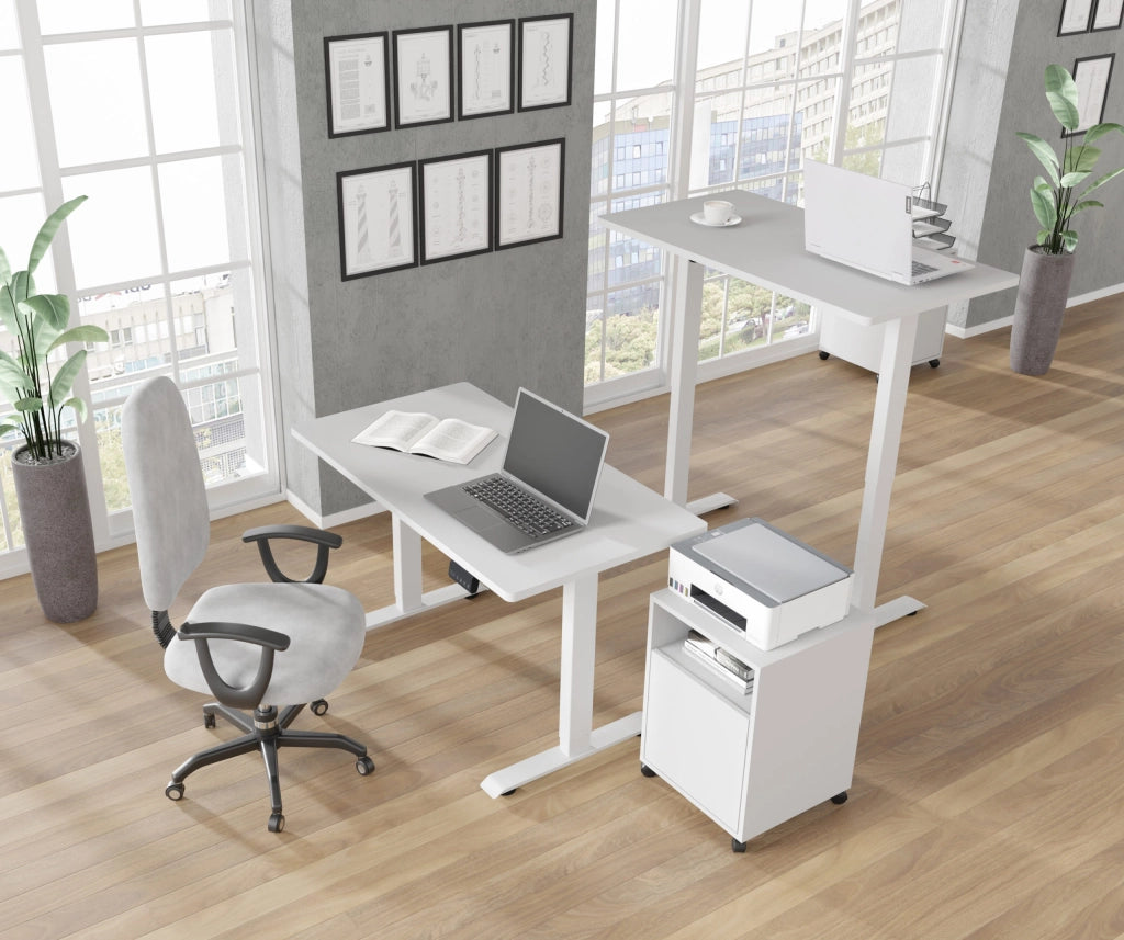 SCRIVANIA BIMOTION DESK 1S BIANCO OPACO BIANCO OPACO 120x65