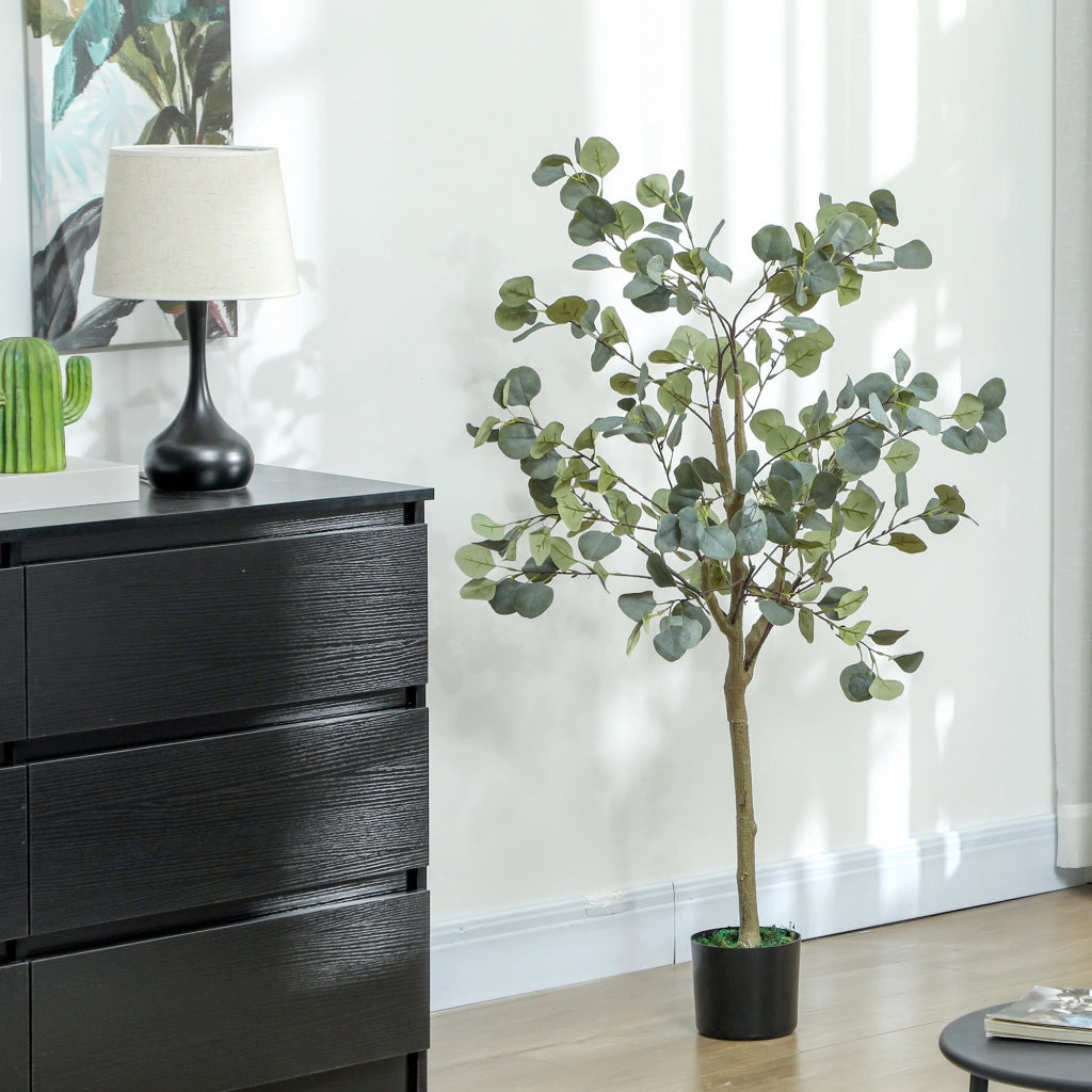 Pianta Eucalipto Artificiale 120cm ¨C Xylo ¨C 230 Foglie Verde con Vaso