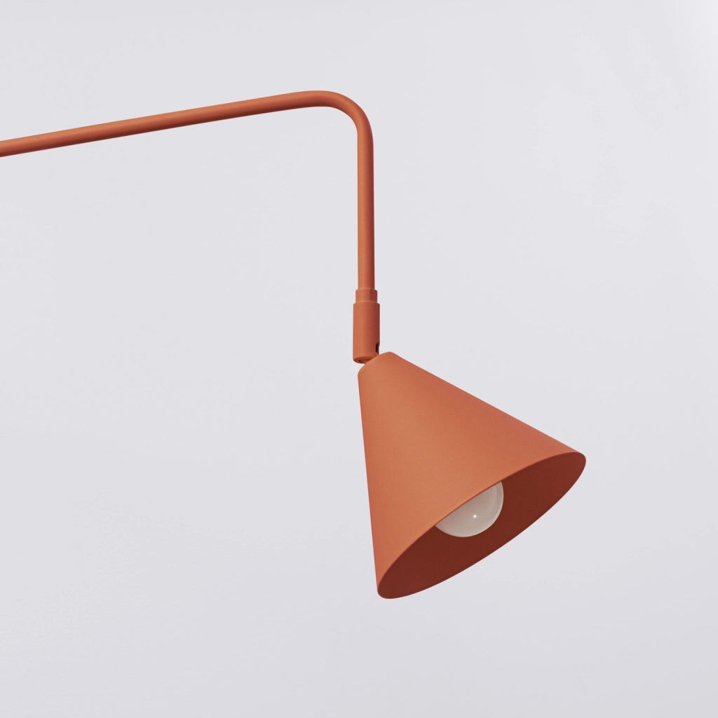 Lampada da parete NOX Crimson in acciaio rosso ocra 14x61x30cm E14 LED Max 10W