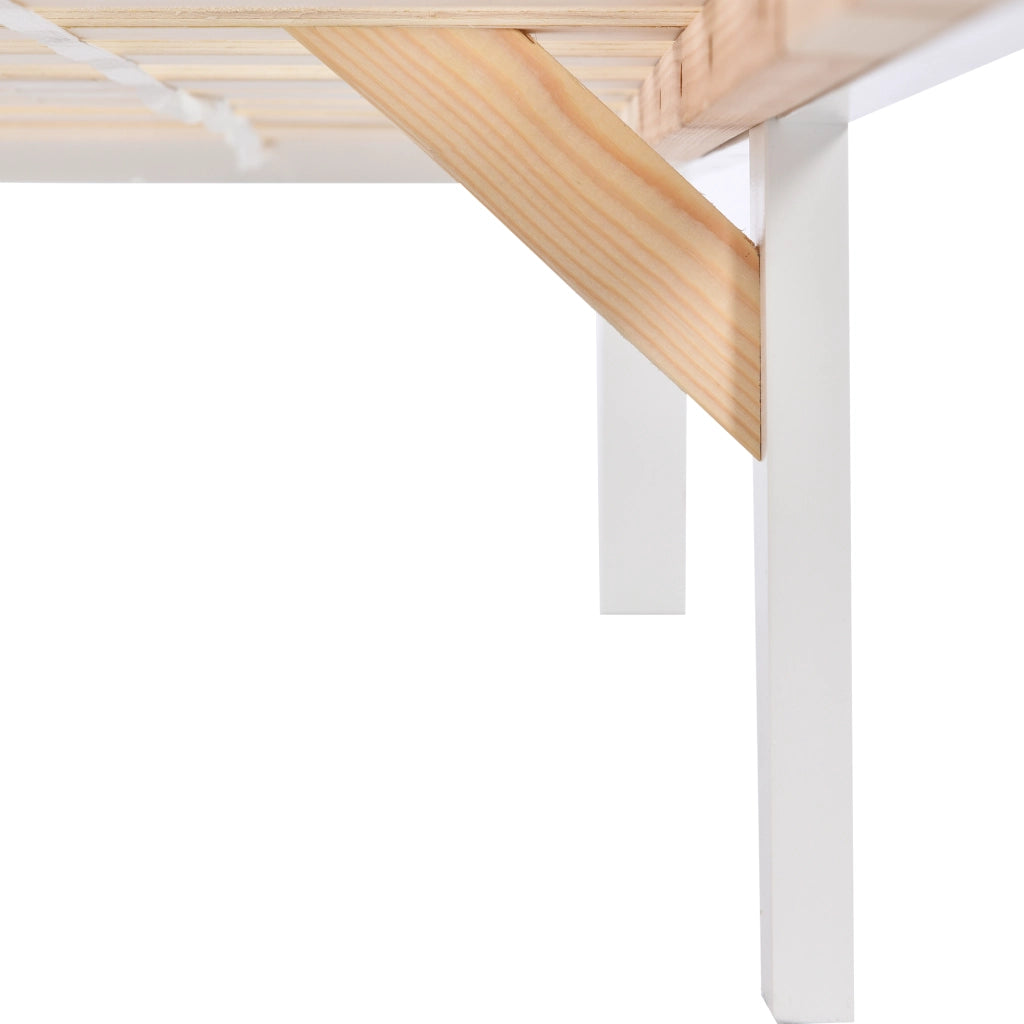 OKWISH Letto a casetta 200×90 cm, Letto Singolo con 2 Cassetti, 2 Finestre e Sponde di Sicurezza, senza Materasso, in Legno, Bianco