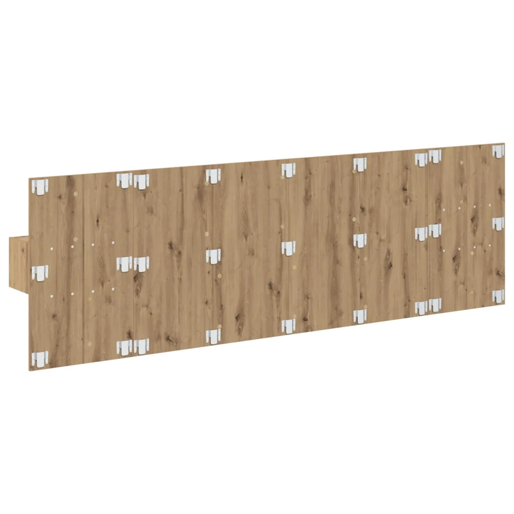 Testata con Comodino 3 pz-Set di 3 Testiera con Contenitore Rovere artigianale Legno multistrato 623823