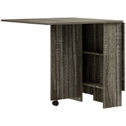 Tavolo Salvaspazio a Ribalta 140x75x74 cm fino a 6 Persone Rivestimento in Melamina Grigio
