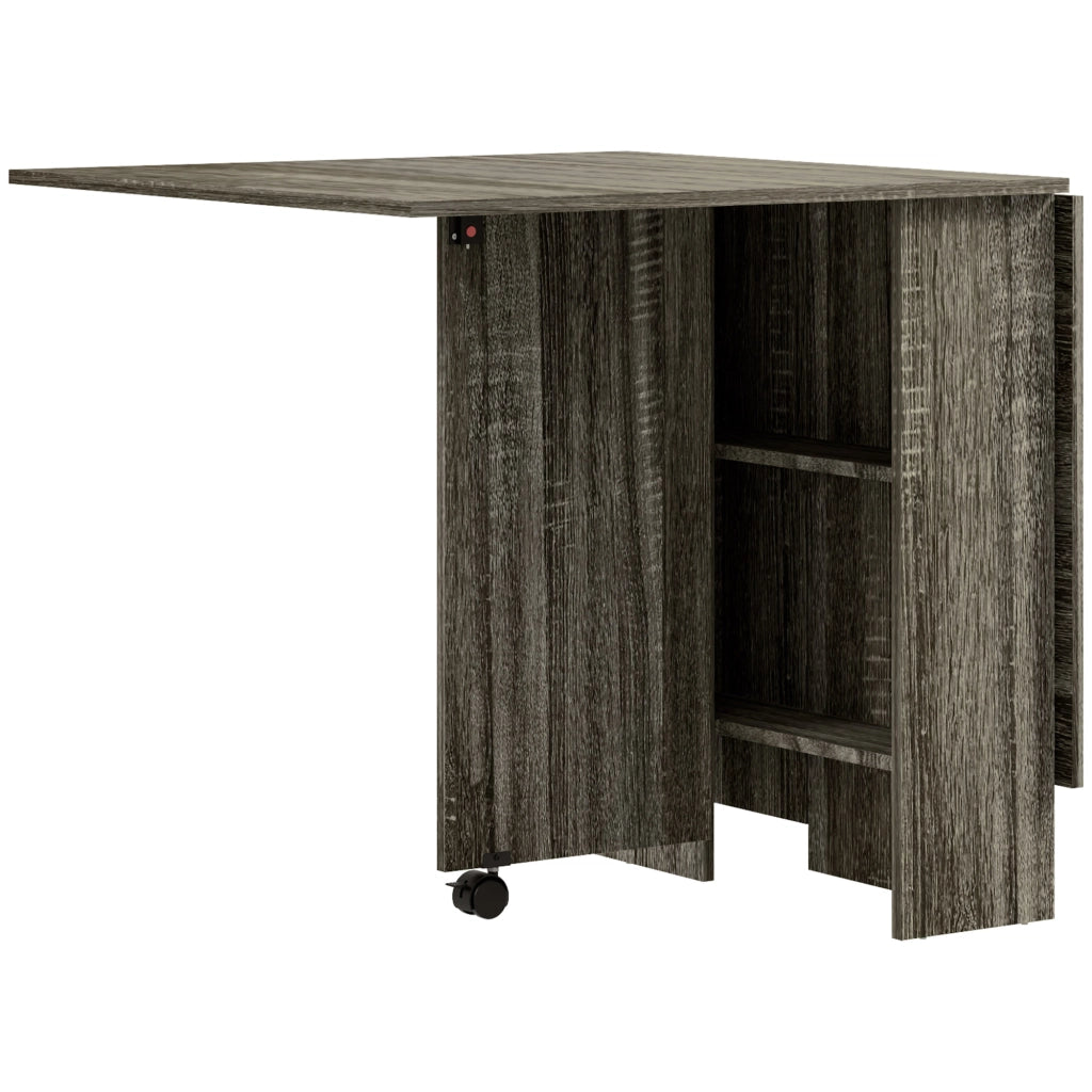 Tavolo Salvaspazio a Ribalta 140x75x74 cm fino a 6 Persone Rivestimento in Melamina Grigio