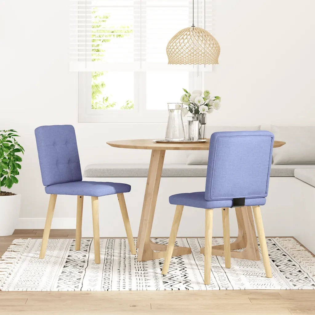 Sedie da Pranzo 2 pz Blu Jeans in Tessuto 4101078