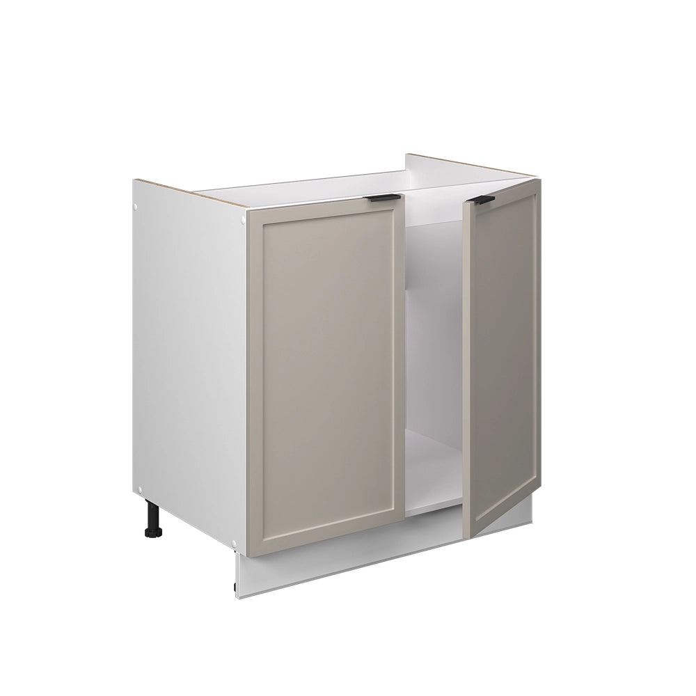 Mobile lavello cucina Fame-Line GrigioBeige/Bianco 80 cm, PL Marmo Vicco