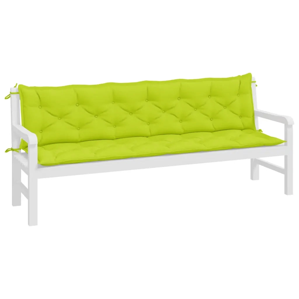 Cuscini per Panca 2 pz | Cuscini per sedie Verde Intenso 200x50x7 cm Tessuto Oxford