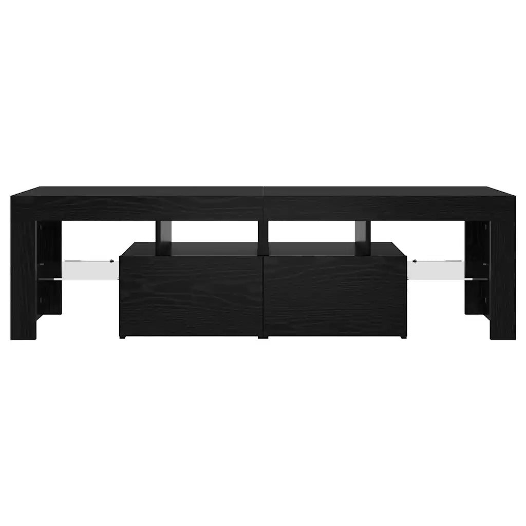 Mobile Porta TV con LED Rovere Nero 140x36,5x40 cm Truciolato 862030