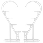 Set di 2 portavasi ripiani a 5 livelli 71 x 30,5 x 148 cm stabile su terreni irregolari metallo bianco 20_0020772