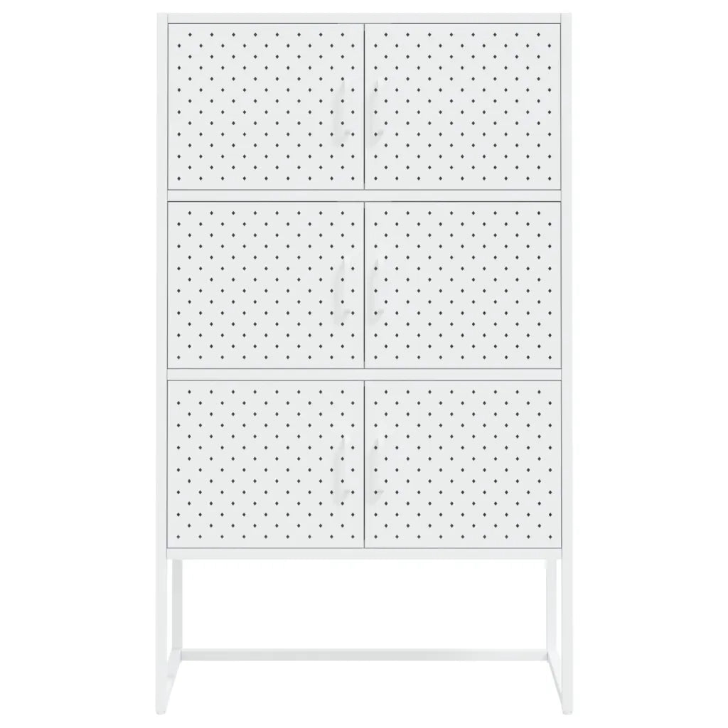 Credenza Alta Bianca 80x35x135 cm in Acciaio 335878