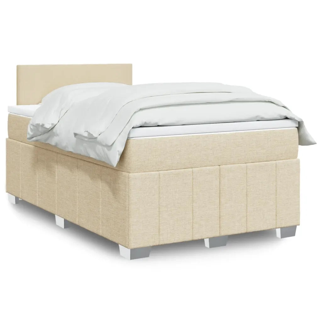 Giroletto a Molle con Materasso Crema 120x200 cm in Tessuto 3289333