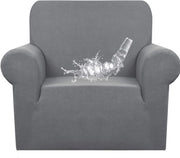 Sedile acqua resistente, sedile estensibile con copertura completa, sedile in poliestere, copri sedile in tessuto di casa con tessuto completo, poltrona singola, 90-140cm, grigio scuro di quercia