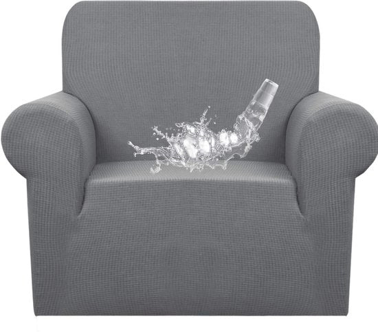 Sedile acqua resistente, sedile estensibile con copertura completa, sedile in poliestere, copri sedile in tessuto di casa con tessuto completo, poltrona singola, 90-140cm, grigio scuro di quercia