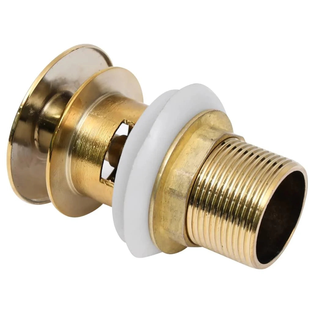 Piletta a pulsante dorata senza troppo pieno 6,4 x 6,4 x 9,1 cm 02_0003489